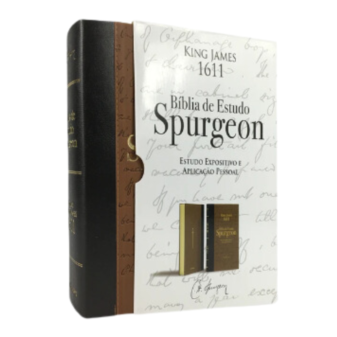 B Blia De Estudo Spurgeon King James Preto E Marrom Betel