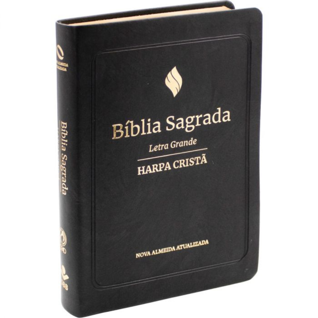 Bíblia NAA Harpa Cristã Luxo Letra Grande Preta Betel Center Gospel