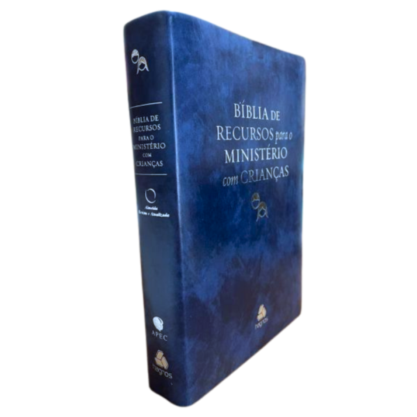 BÍBLIA SAGRADA DE ESTUDOS COM RECURSOS PARA MINISTÉRIO CRIANÇAS CAPA LUXO AZUL