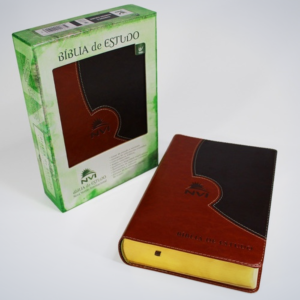 Biblia De Estudo Nvi | Capa Luxo Marrom e Marrom Escuro | Ed Vida Nova Versao Internacional