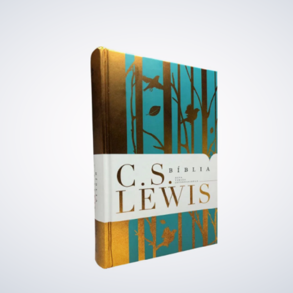 BÍBLIA C.S LEWIS NVI LETRA GRANDE CAPA DURA AZUL DOURADO