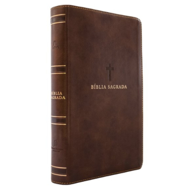 BIBLIA NVI GRANDE-LUXO COURO SOFT C/IND MARROM