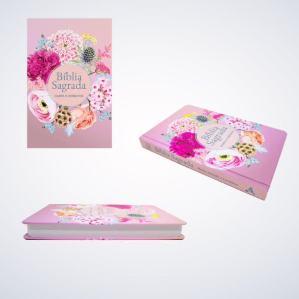Bíblia RC Capa Dura Com Harpa Avivada E Corinhos Círculo Flores - Image 2