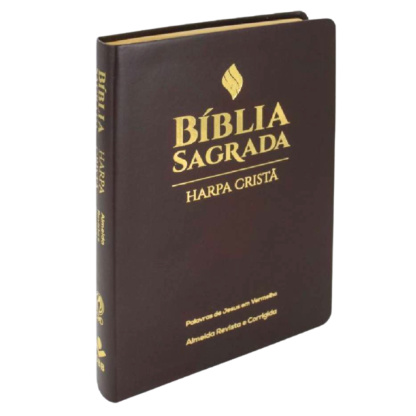 Bíblia com Harpa Letra Grande, Edição com Letras Vermelhas Marrom