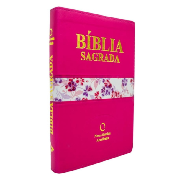 Bíblia Sagrada NAA Média Luxo Pink Com Índice