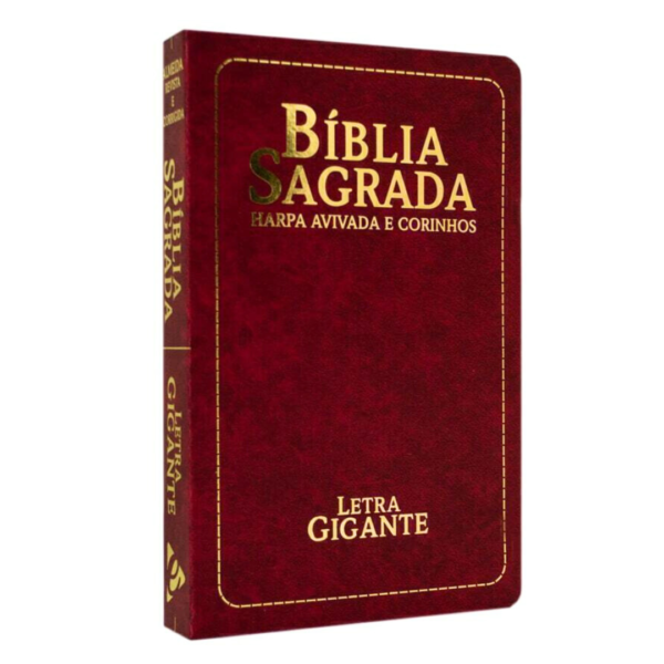 Bíblia Sagrada RC Letra Gigante Com Harpa Semiflexível Bordô