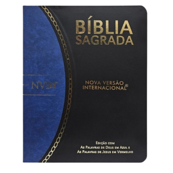 Bíblia Sagrada Slim | LETRA GRANDE | NVI | Preto e Azul | Luxo