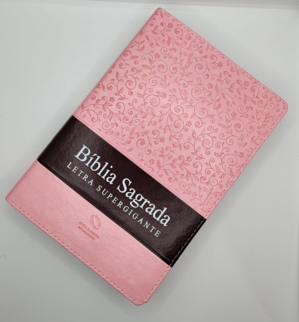 Biblia Letra Supergigante Rosa Luxo Naa com indice - Image 2