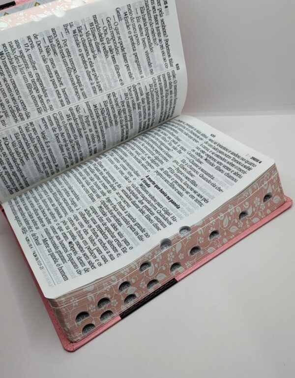 Biblia Letra Supergigante Rosa Luxo Naa com indice - Image 4