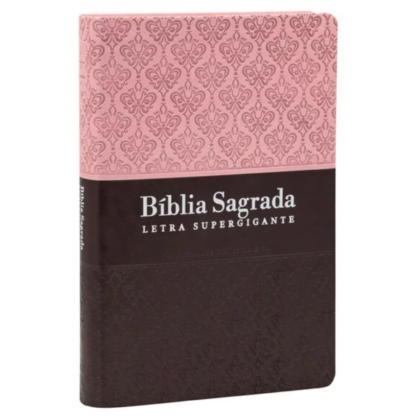 Bíblia Sagrada | Letra Supergigante | ARC | Capa Luxo Rosa e Marrom