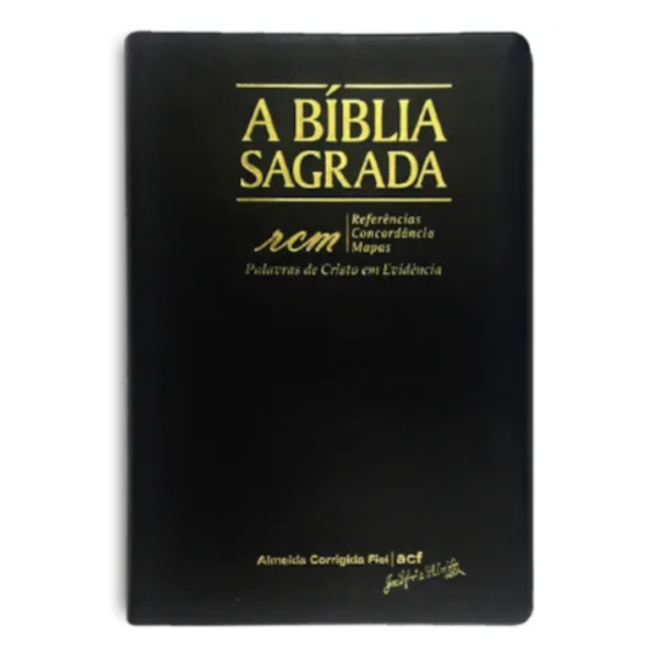 Bíblia Sagrada RCM - ACF - Letra Gigante - Capa Luxo ReCouro Alligator Preta