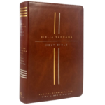 Bíblia Bilíngue - Português/Inglês - ACF/KJV - Couro-soft marrom - Leitura Perfeita