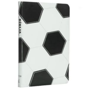 Bíblia NVI Slim, Capa de futebol, Couro-soft preto e branco, Luxo