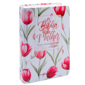 A Bíblia da Mulher | Portátil | NAA | Capa Tulipa Vermelha