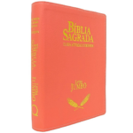 Bíblia Sagrada ARC Letra Jumbo Com Harpa- Capa Luxo Salmão