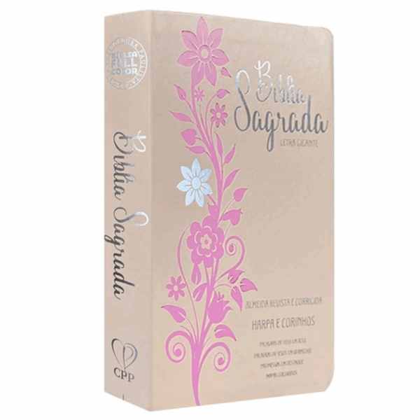 Bíblia ARC Letra Gigante | Textos Coloridos com Harpa | Capa Luxo Rosa