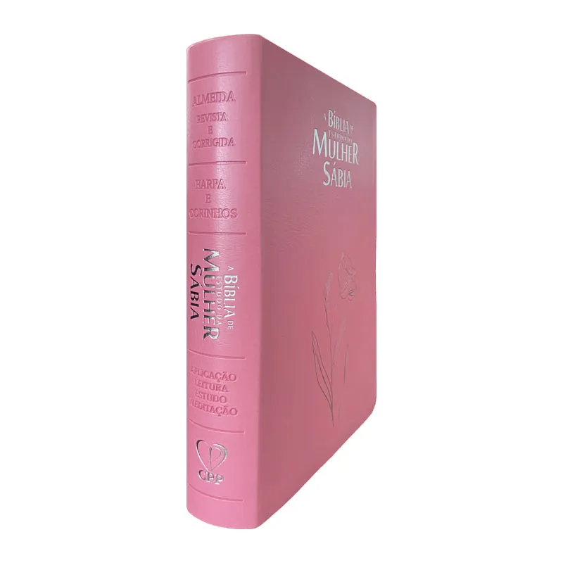 Bíblia De Estudo Da Mulher Sábia Com Harpa Avivada E Corinhos - Capa Luxo Rosa - Imagem 3