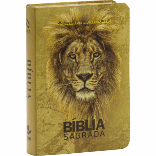 Bíblia Pequena de Bolso 13cm| NAA | Capa Semiflexível Leão Dourado