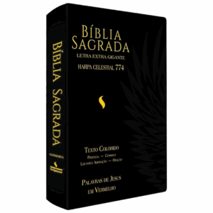 Bíblia Sagrada Harpa Celestial 774 | ERC | Letra Extra Gigante | Capa Preta Águia
