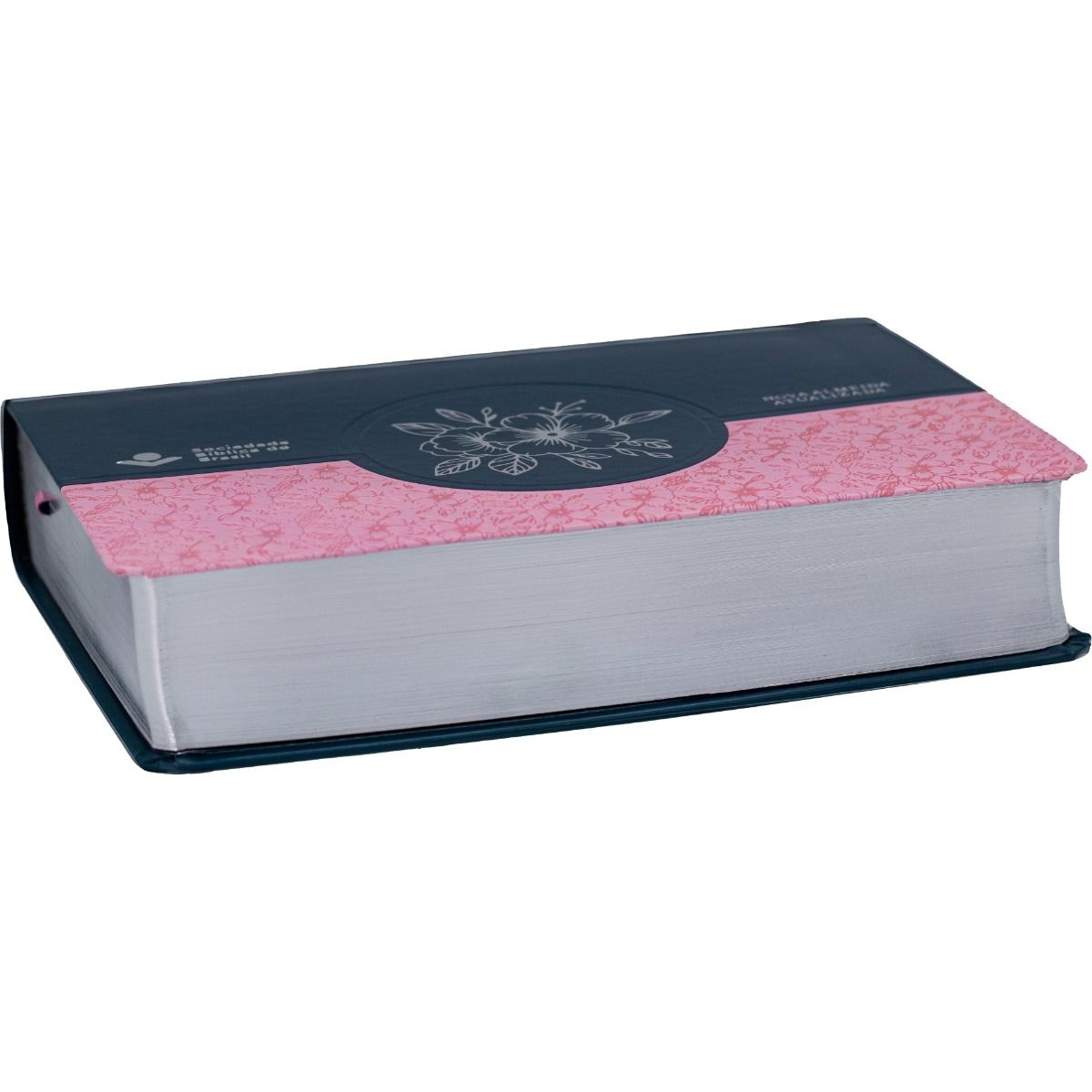 Bíblia Luxo Supergigante NAA Azul com Rosa - Imagem 2