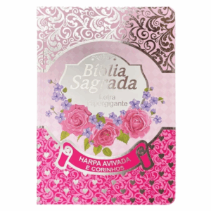 Bíblia ARC Letra Hipergigante | Textos Coloridos com Harpa | Laminada Pink | Com caneta