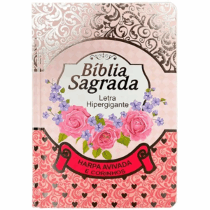 Bíblia Hipergigante ARC - Full Color - Laminada com Harpa - Rosa
