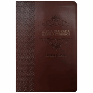 Bíblia Sagrada | Letra Jumbo | ARC | Harpa Avivada e Corinhos | Capa PU Luxo Arabesco Bordo